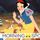 Snow White is surrounded by her animal friends in a scene from the Disney classic.